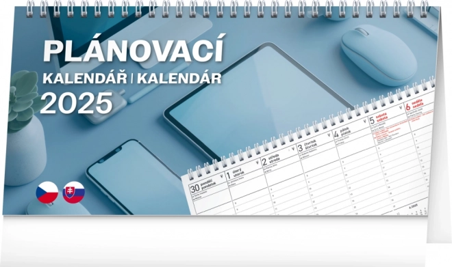 Calendario da tavolo pianificatore CZ/SK 2025