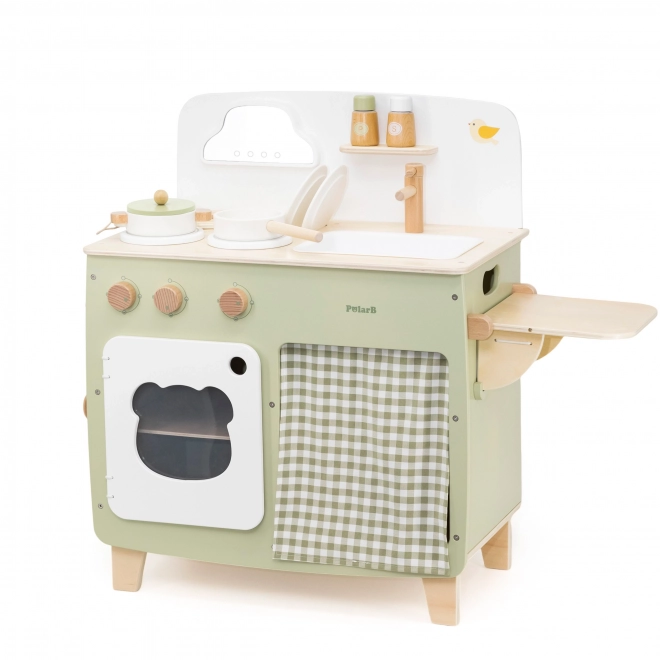Cucina in legno con accessori