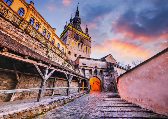 Puzzle Torre dell'orologio Sighisoara 1000 pezzi