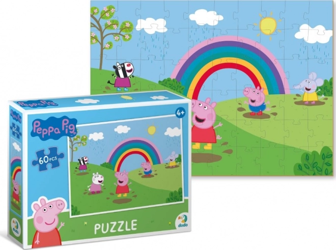 Puzzle DODO Peppa Pig: Giochi Arcobaleno 60 Pezzi