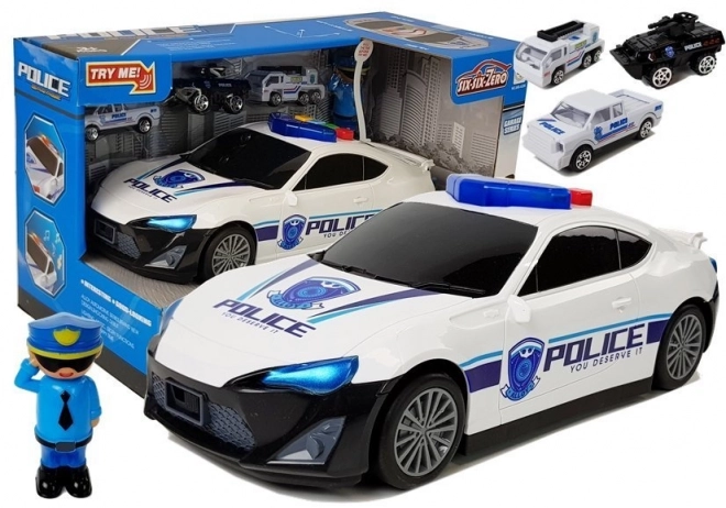 Auto della polizia con garage 2 in 1