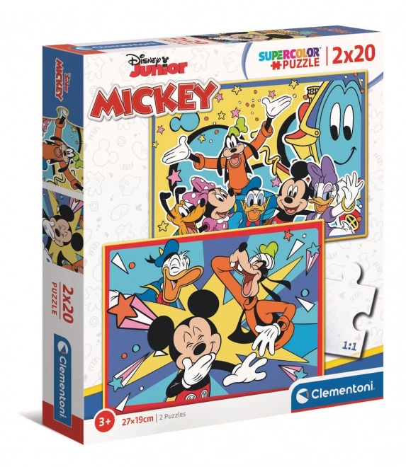 Puzzle Mickey Si Diverte Con Gli Amici 2x20 Pezzi