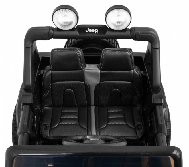 Jeep Wrangler Rubicon a batteria per bambini nera + telecomando + MP3 LED radio + ruote in EVA