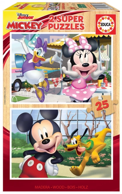 Puzzle in legno Mickey e amici 2x25 pezzi