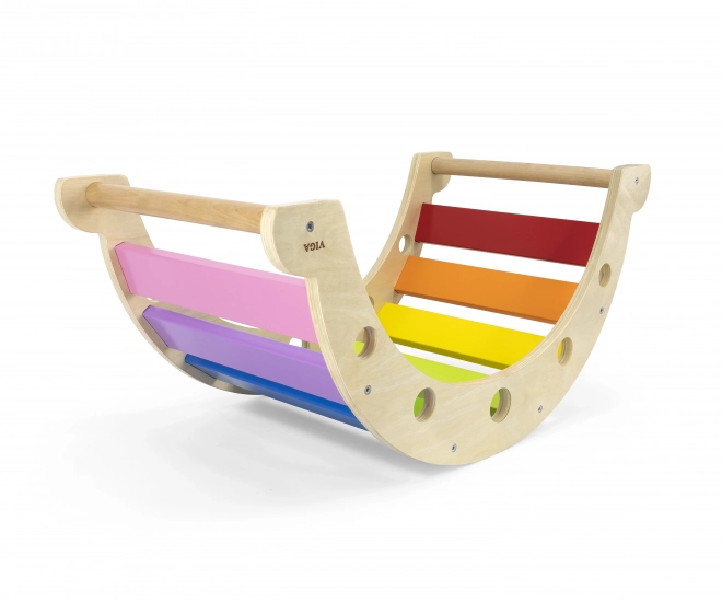 Ponte a dondolo in legno color arcobaleno Montessori di Viga