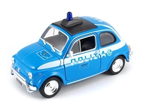 Modellino Welly Fiat 500 Polizia scala 1:24