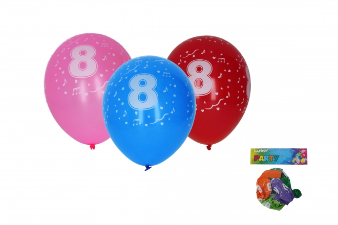 Palloncini gonfiabili 30cm set 5 pezzi con numero 8