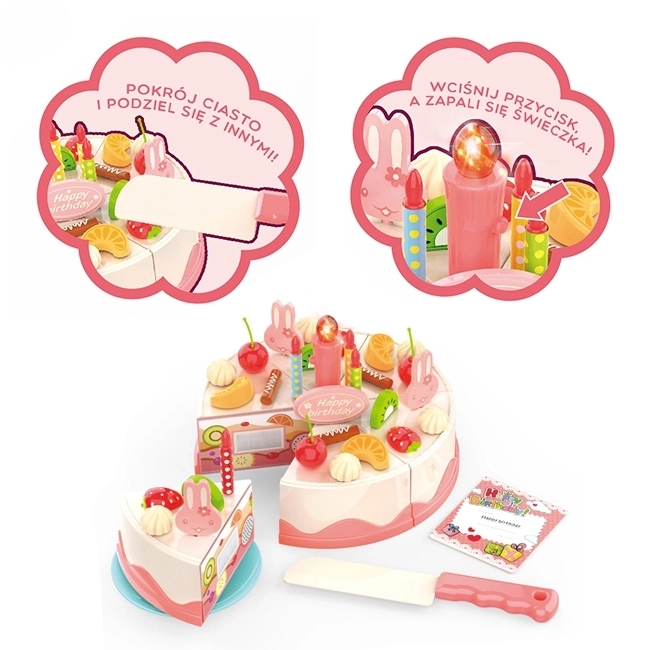 Torta di compleanno Woopie da tagliare con frutta e candeline - 40 pezzi