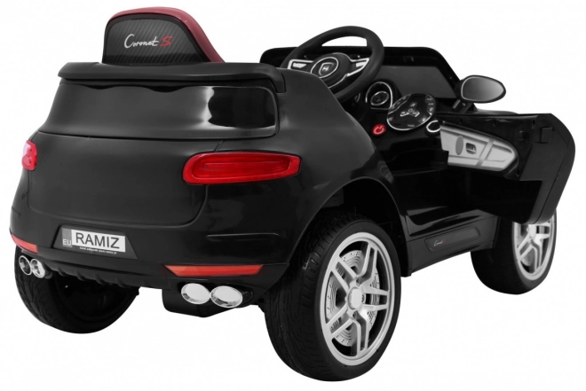 Auto a batteria Turbo-S per bambini nero + telecomando + avvio lento + ruote EVA + radio MP3