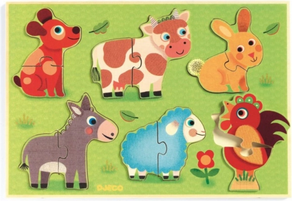 Puzzle in legno Nel cortile di Djeco