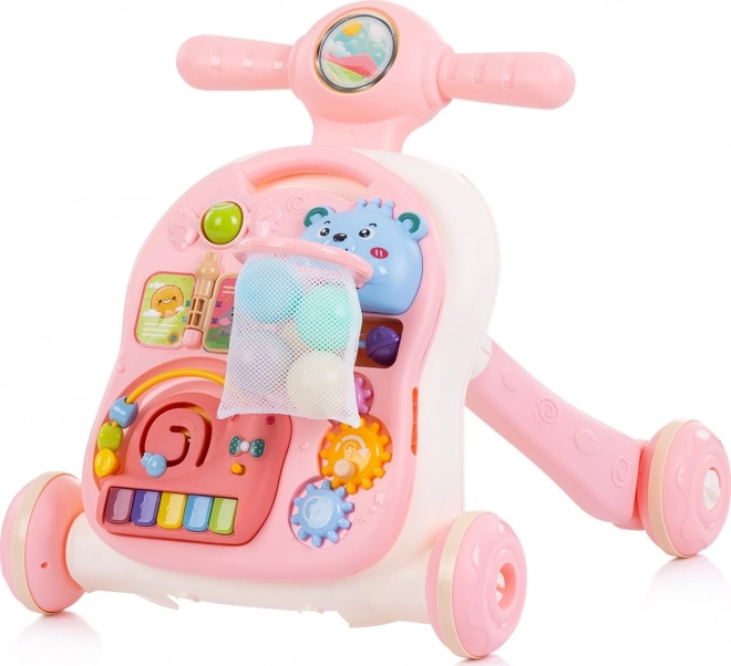 Girello Interattivo 3 in 1 Orso Blu di Chipolino – Rosa