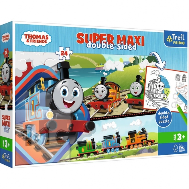 Puzzle Doppia Faccia Trenino Thomas e Amici Super Maxi 24 Pezzi