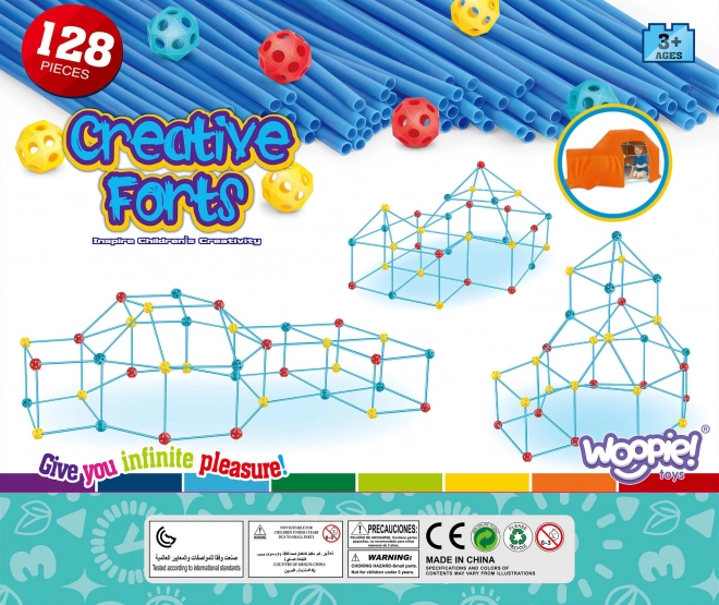 WOOPIE Grandi mattoncini da costruzione set tenda Cannucce Tubetti 128 pezzi