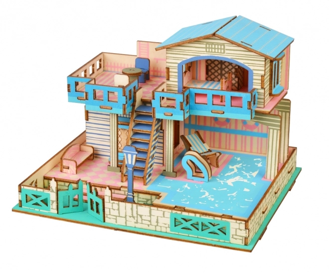 Puzzle 3D in Legno Villa su Isola Lembongon