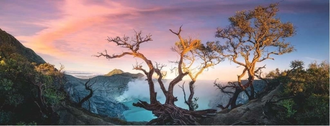 Puzzle panoramico Lago Solforoso sul Monte Ijen, Giava