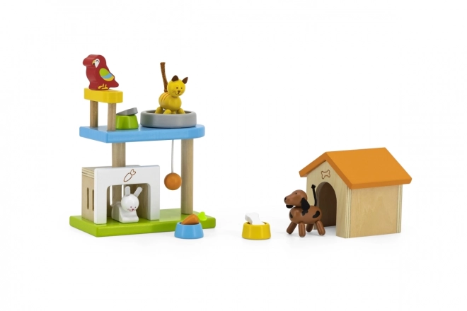 Set di Animali Domestici in Legno