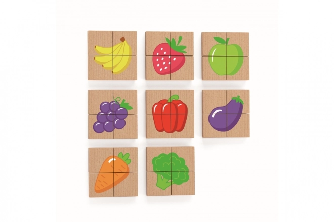 Puzzle magnetico in legno con frutta