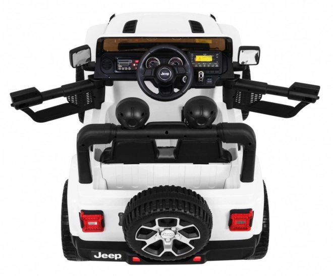 Jeep Wrangler Rubicon batteria per bambini Bianco + telecomando + radio MP3 LED + ruote EVA