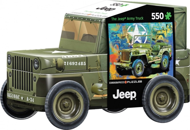 Puzzle in scatola di latta Jeep militare