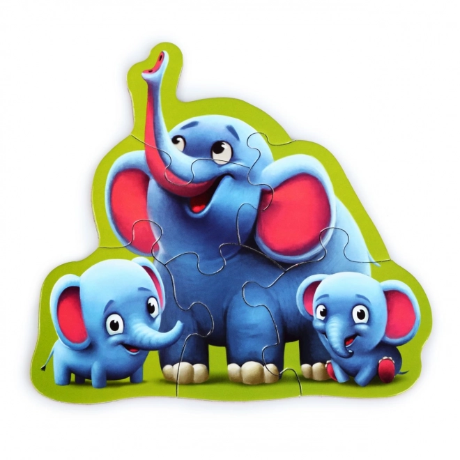 Animali con cuccioli Puzzle 5 in 1