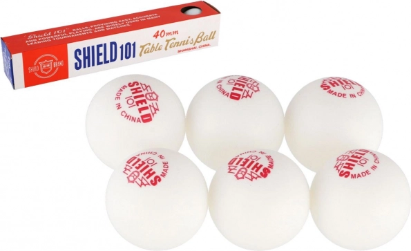 palline da ping pong bianche senza cuciture SHIELD 40 mm, 6 pezzi in scatola