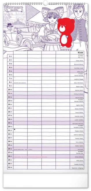Calendario Familiare 2025 con Illustrazioni di Teribear