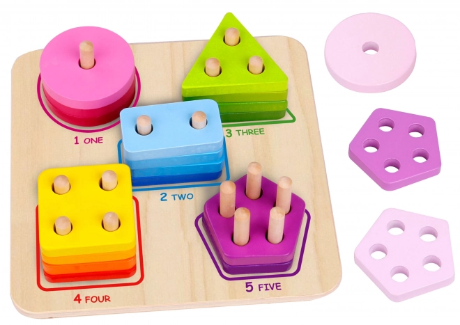 Puzzle di legno con forme geometriche