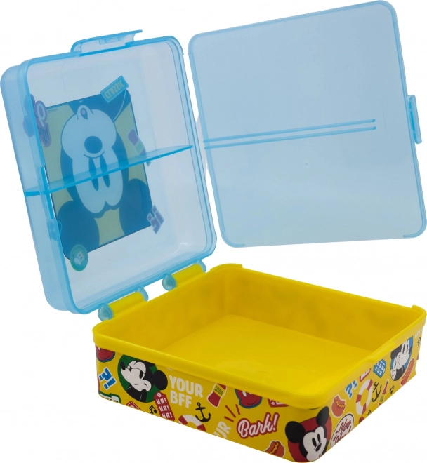 Lunch box quadrato con divisori Mickey Mouse