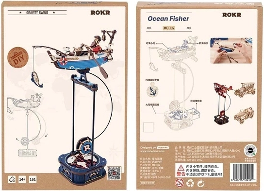 Puzzle 3D meccanico Barca da pesca con pendolo