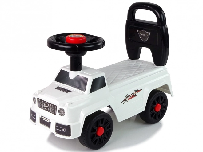 Auto Cavalcabile Bambini con Clacson e Schienale Bianco