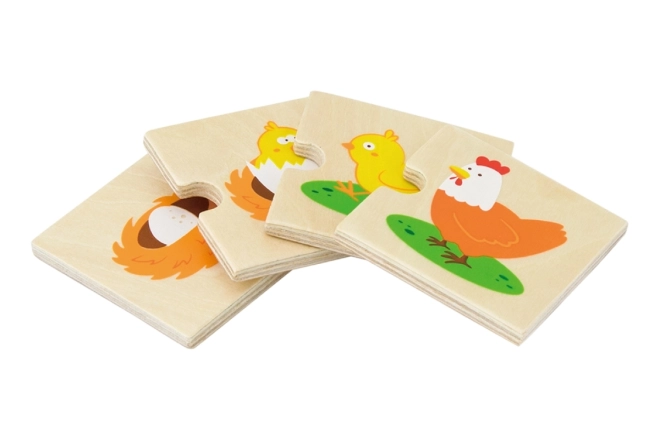 Puzzle in legno animali e piante crescenti