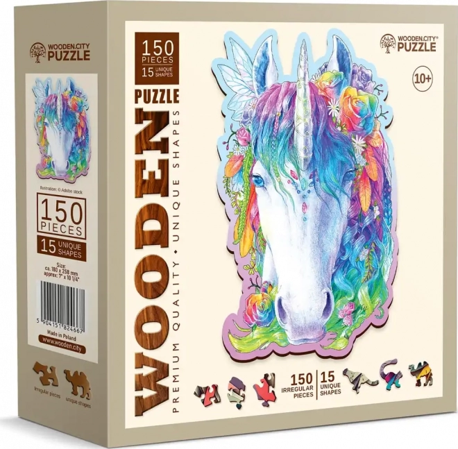 Puzzle di legno unicorno elegante