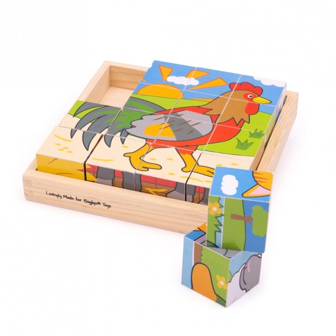 Cubi di legno puzzle Fattoria