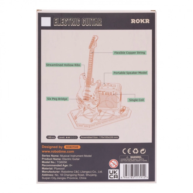 Puzzle 3D in legno Chitarra Elettrica RoboTime