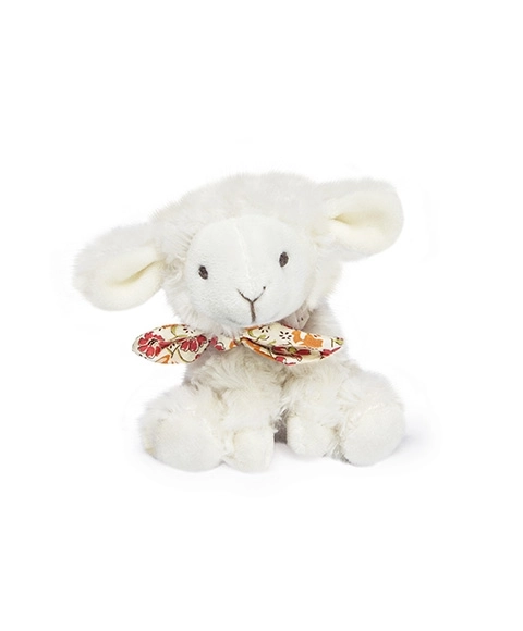 Agnello in peluche con fazzoletto 12 cm