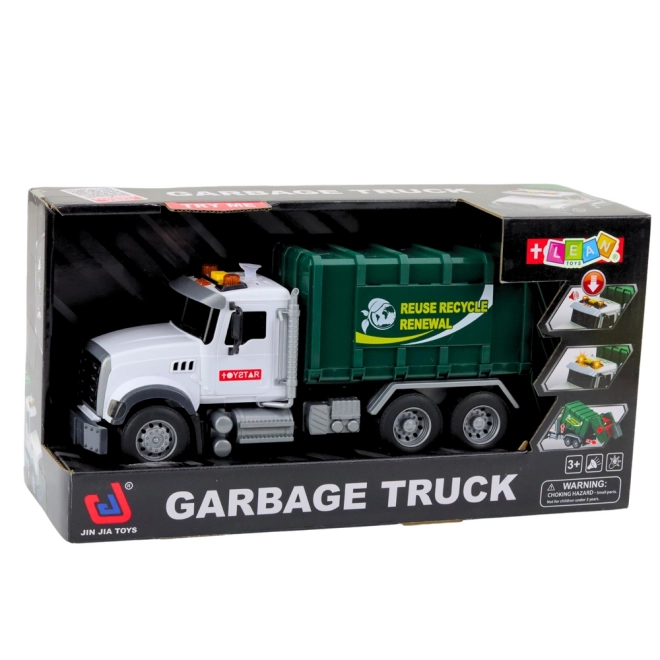 Camion per rifiuti verde con effetti 1:14