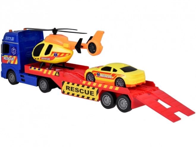 Set di soccorso camion elicottero auto con effetti sonori e luminosi