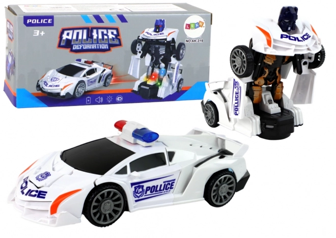 Auto-robot Polizia Bianco 2 in 1 Trasformabile