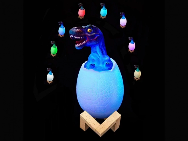 Lampada notturna dinosauro tirannosauro uovo RGB LED per bambini