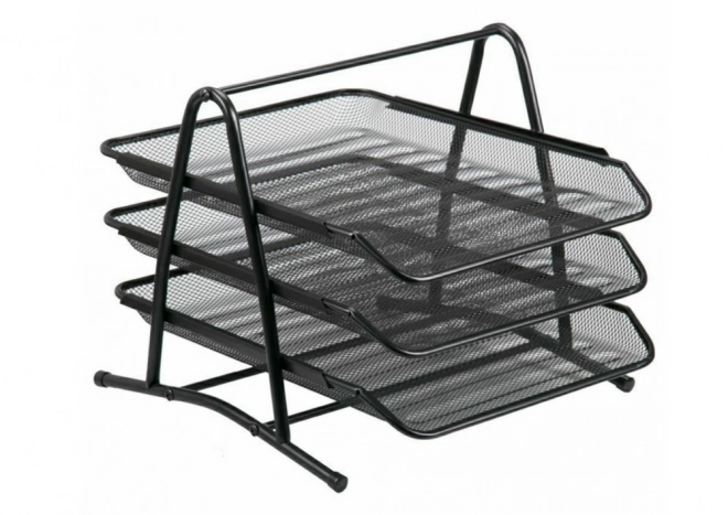 Organizer con tre cassetti metallici di colore nero