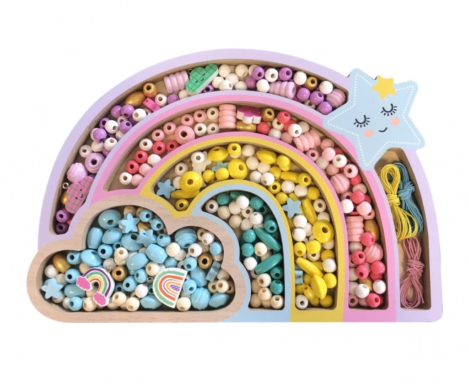 Perline in legno pastello - Arcobaleno