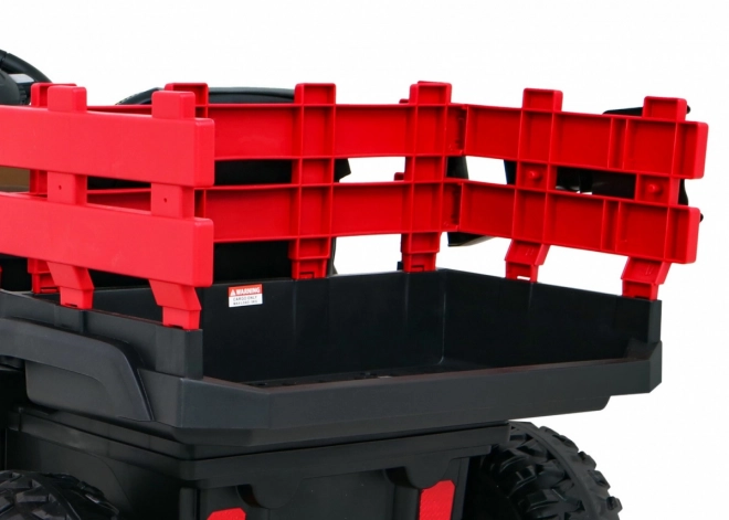 Pick-up agricolo per bambini rosso + telecomando + vagone bagagli + pala + EVA + MP3 LED