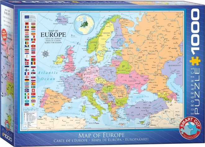 Puzzle Mappa dell'Europa 1000 Pezzi