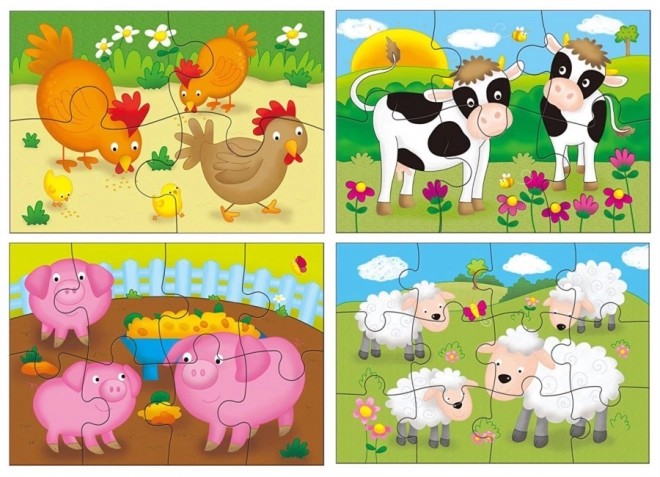 Puzzle Animali Domestici 4 in 1