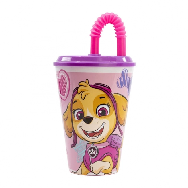 Bicchiere per bambini con cannuccia Paw Patrol Skye