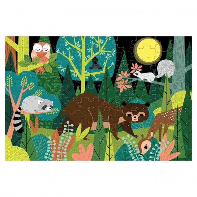 Puzzle Animali del Bosco - Brilla nel Buio 100 Pezzi