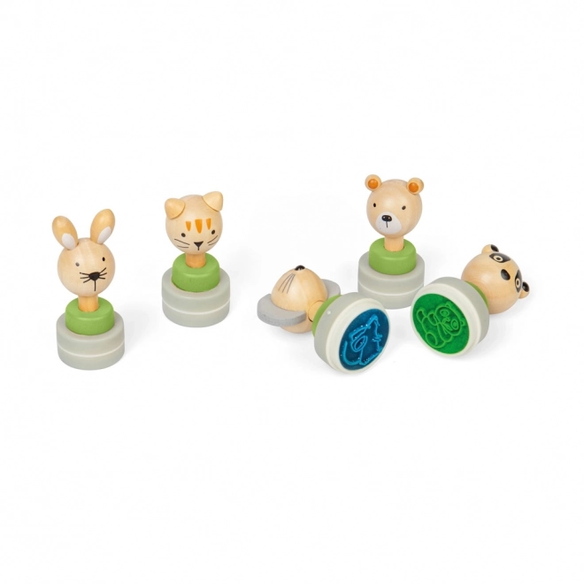 Set di Timbri in Legno Animali Bigjigs Toys