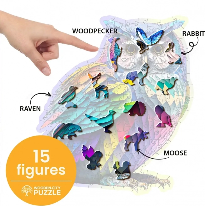 Puzzle in Legno Gufo Moderno 150 Pezzi