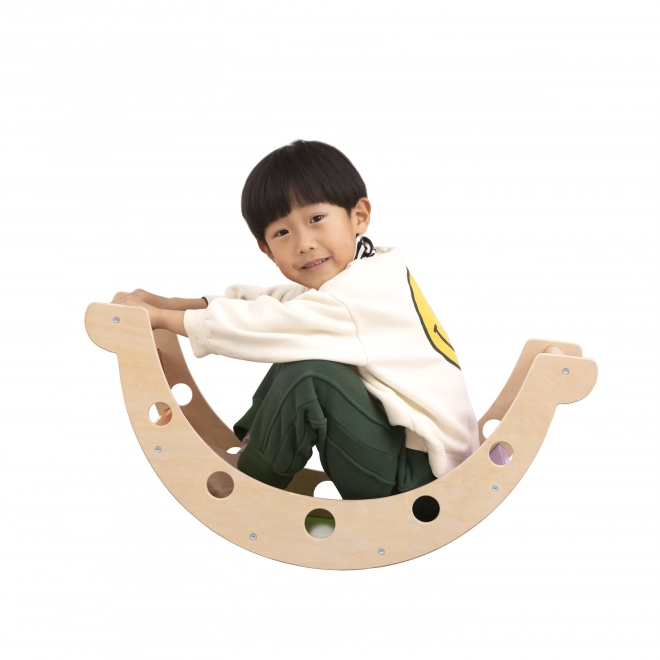Ponte a dondolo in legno color arcobaleno Montessori di Viga