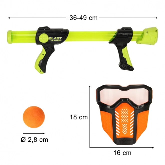 Set pistola spara palline in schiuma x2 con maschere protettive x2